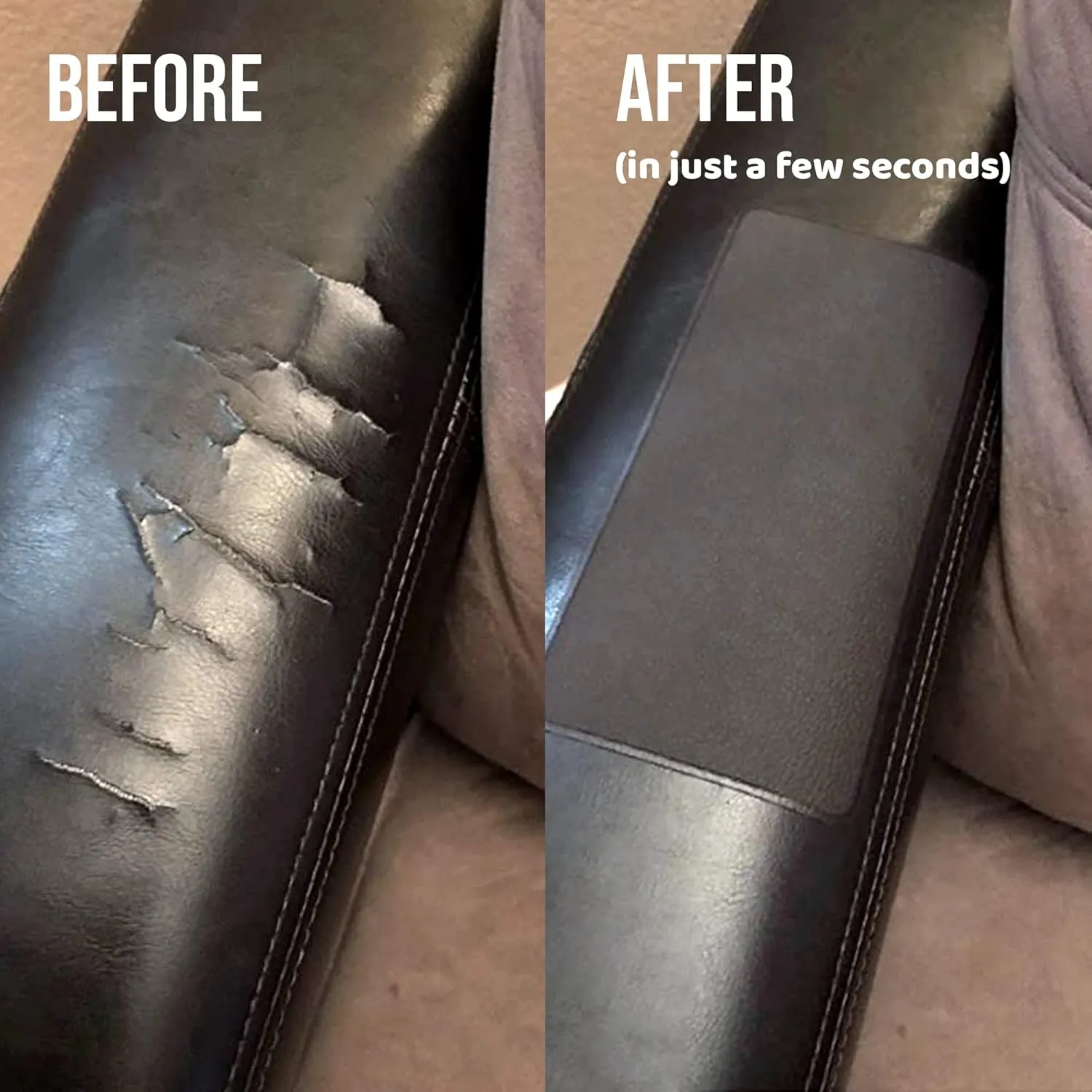 MastaPlasta Self-Adhesive Premium Leather Repair Patch - Dark Brown 8" x 4" (20 x 10 cm). Instant Upholstery-Quality Patch for Furniture, Car Interiors, Bags & More