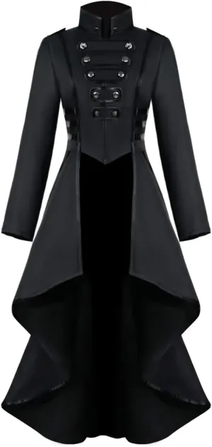 Medieval Steampunk Jacket for Women, Vintage Halloween Costumes Gothic Button Corset Tailcoat Tuxedo Uniform