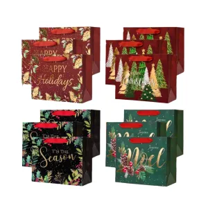 Medium Sized Christmas Tree Gift Bags, Pack of 12