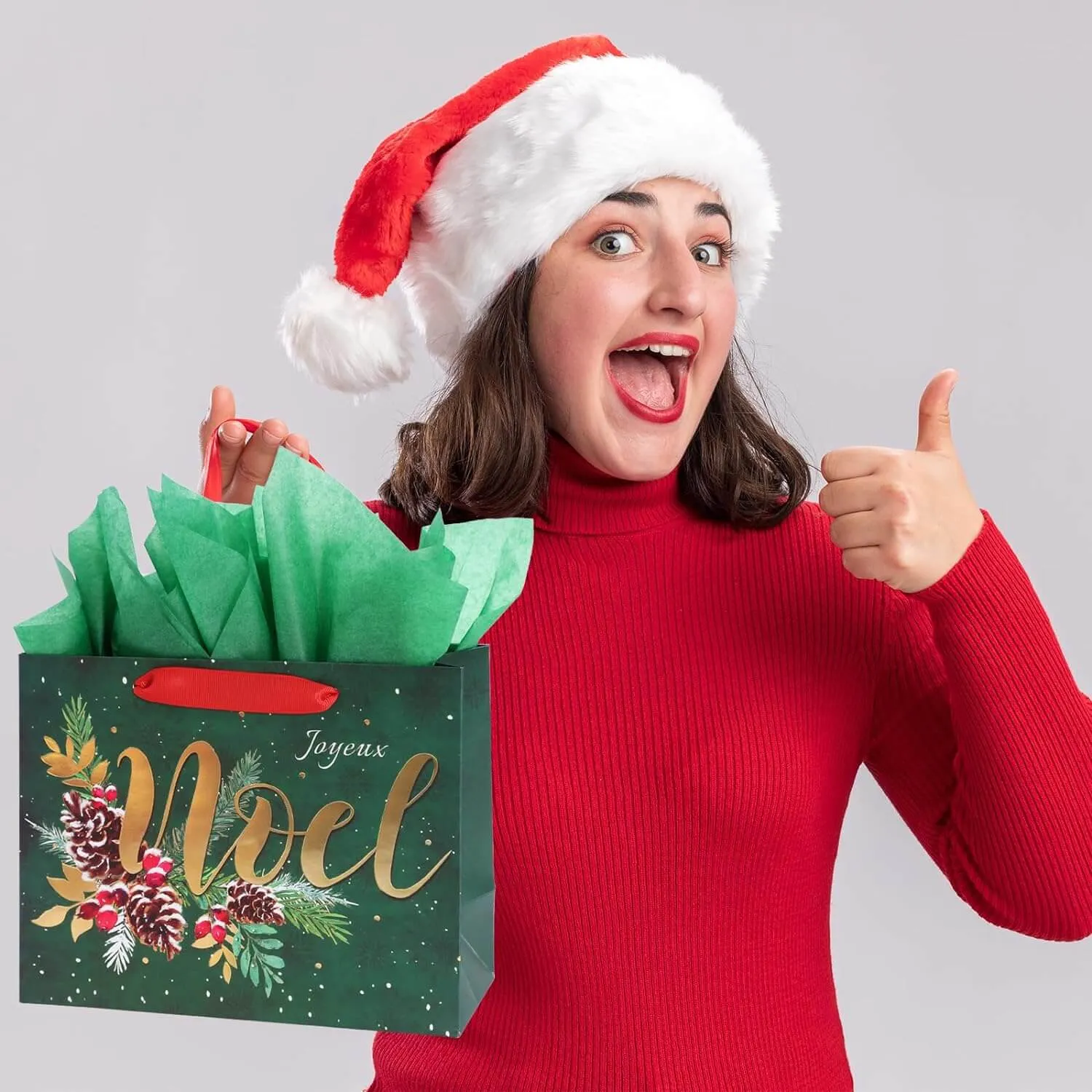 Medium Sized Christmas Tree Gift Bags, Pack of 12