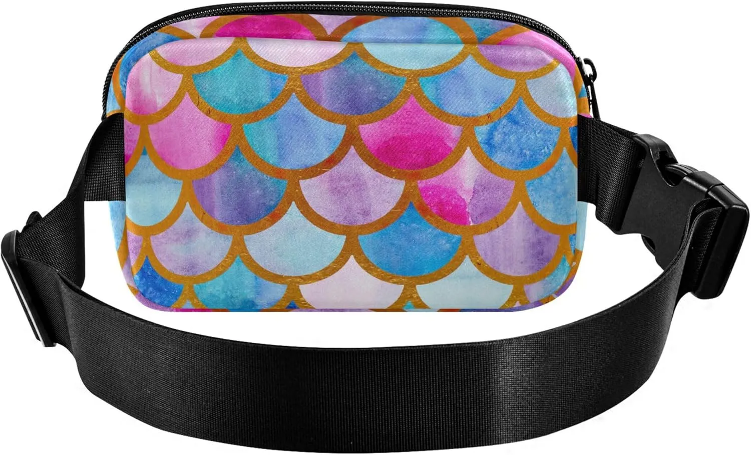 Mermaid Fish Scales Colorful Waterproof Womens Fanny Pack Hip Bag Belt Pouch Festival Crossbody Waist Pack