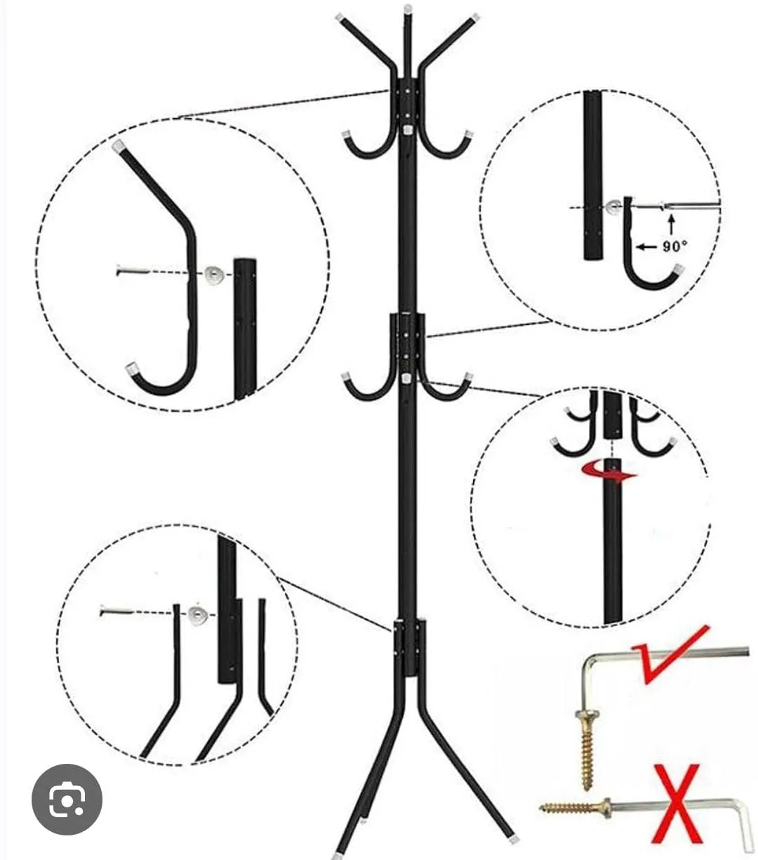 Metallic coat or bags hanger stand