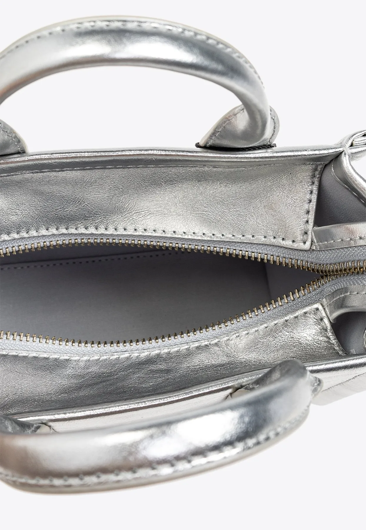 Metallic Leather Tote Bag