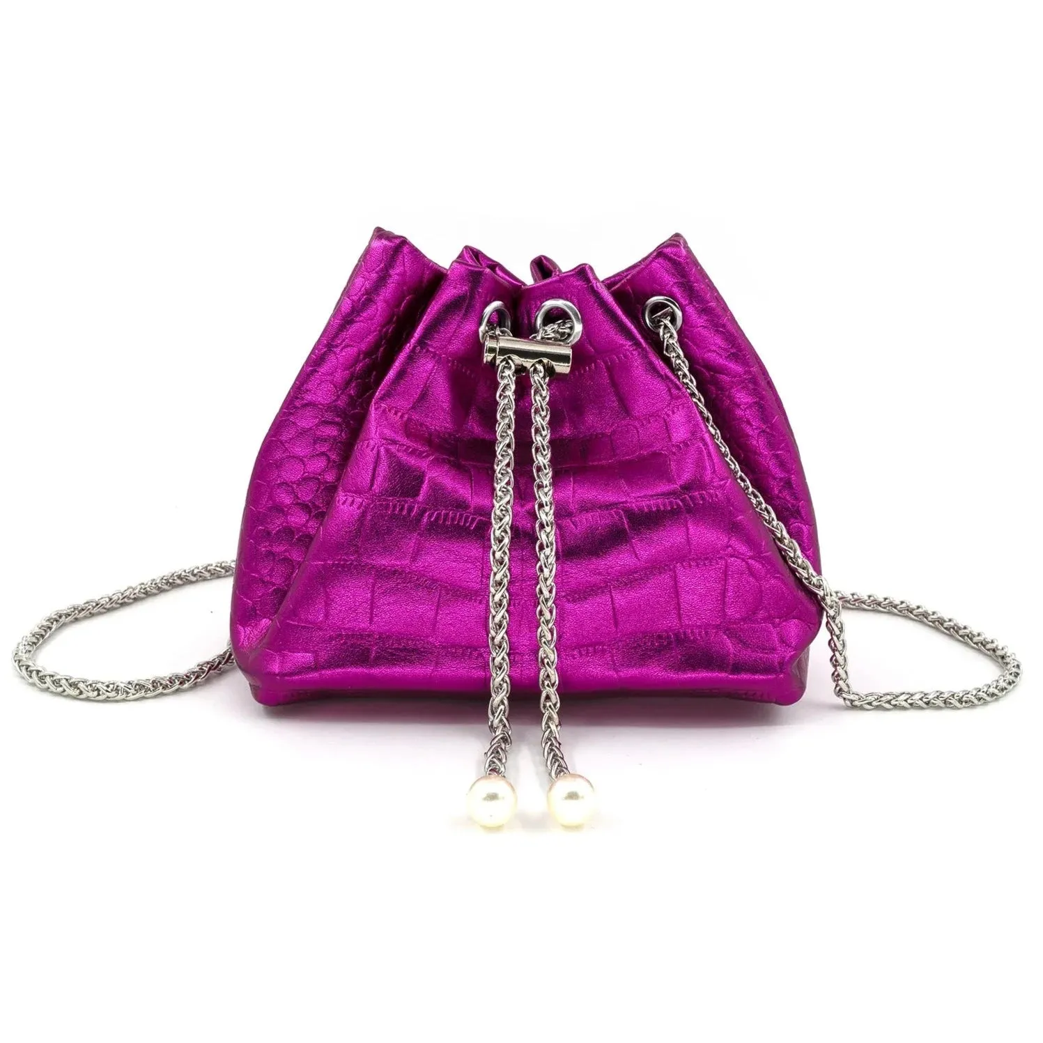 Metallic Mini Bucket Bag