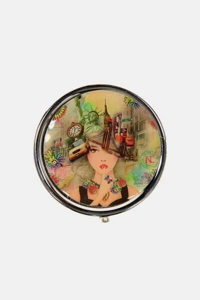 Metallic Small Circular Pill Case – Stylish Organizer