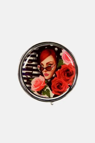Metallic Small Circular Pill Case – Stylish Organizer