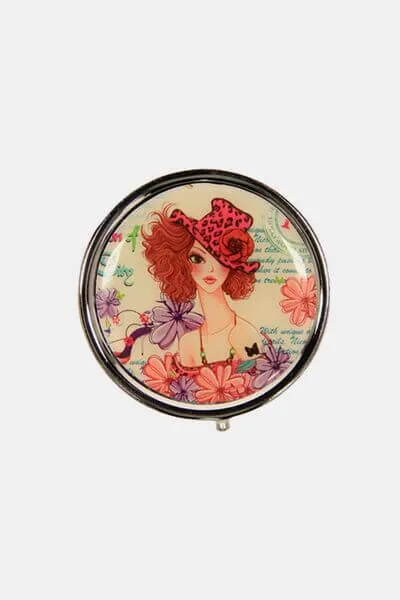 Metallic Small Circular Pill Case – Stylish Organizer