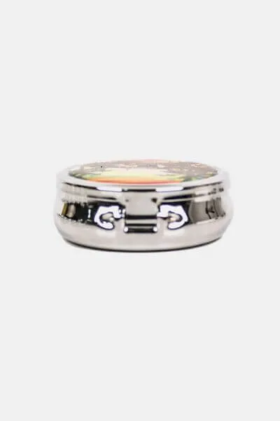 Metallic Small Circular Pill Case – Stylish Organizer