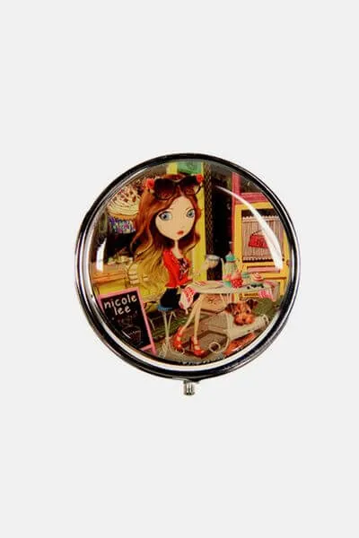 Metallic Small Circular Pill Case – Stylish Organizer