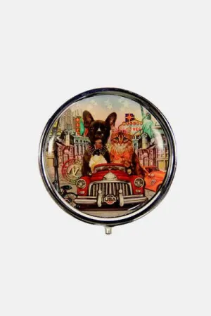 Metallic Small Circular Pill Case – Stylish Organizer