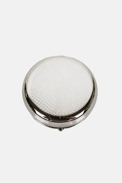 Metallic Small Circular Pill Case – Stylish Organizer