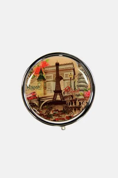 Metallic Small Circular Pill Case – Stylish Organizer