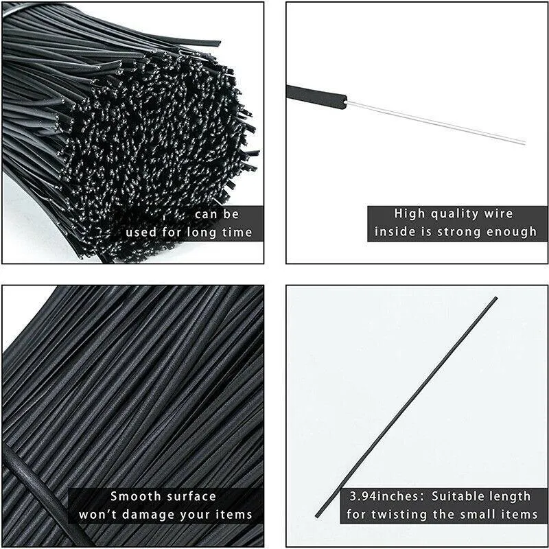 Metallic Twist Ties Plastic Cable Cord Ties Reusable Packaging Wire Candy