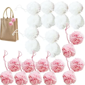 MEYAGO 12 Sets Pom Pom Hanging for Bags Women Accessories - Double Ball Design Tassel