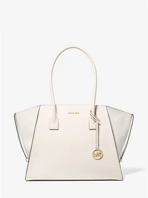 Micheal Kors Avril Extra-Large Leather and Suede Tote Bag Lt Cream