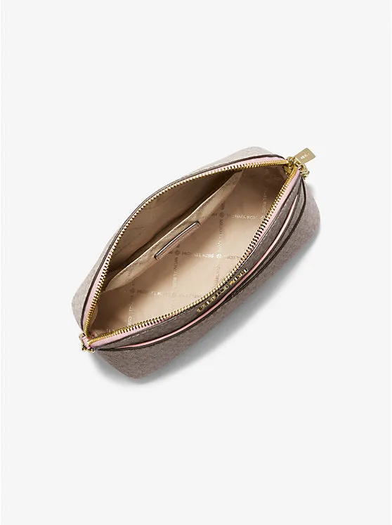 Micheal Kors Jet Set Travel Medium Logo Dome Crossbody Bag Pwd Blsh Mlt