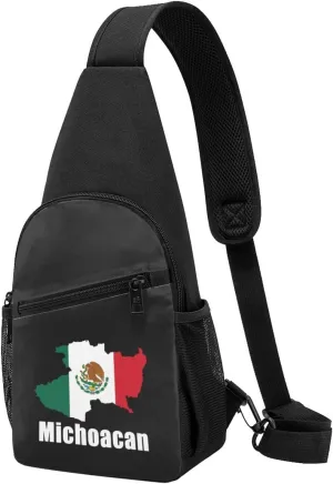 Michoacan Mexico Mexican Map Chest Pack Leisure Shoulder Crossbody Chest Bag