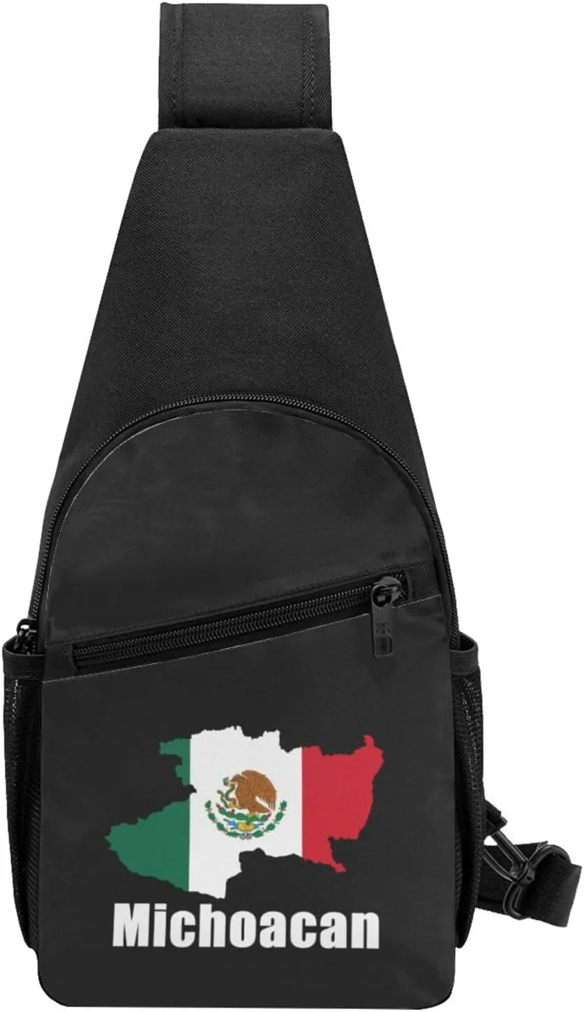 Michoacan Mexico Mexican Map Chest Pack Leisure Shoulder Crossbody Chest Bag
