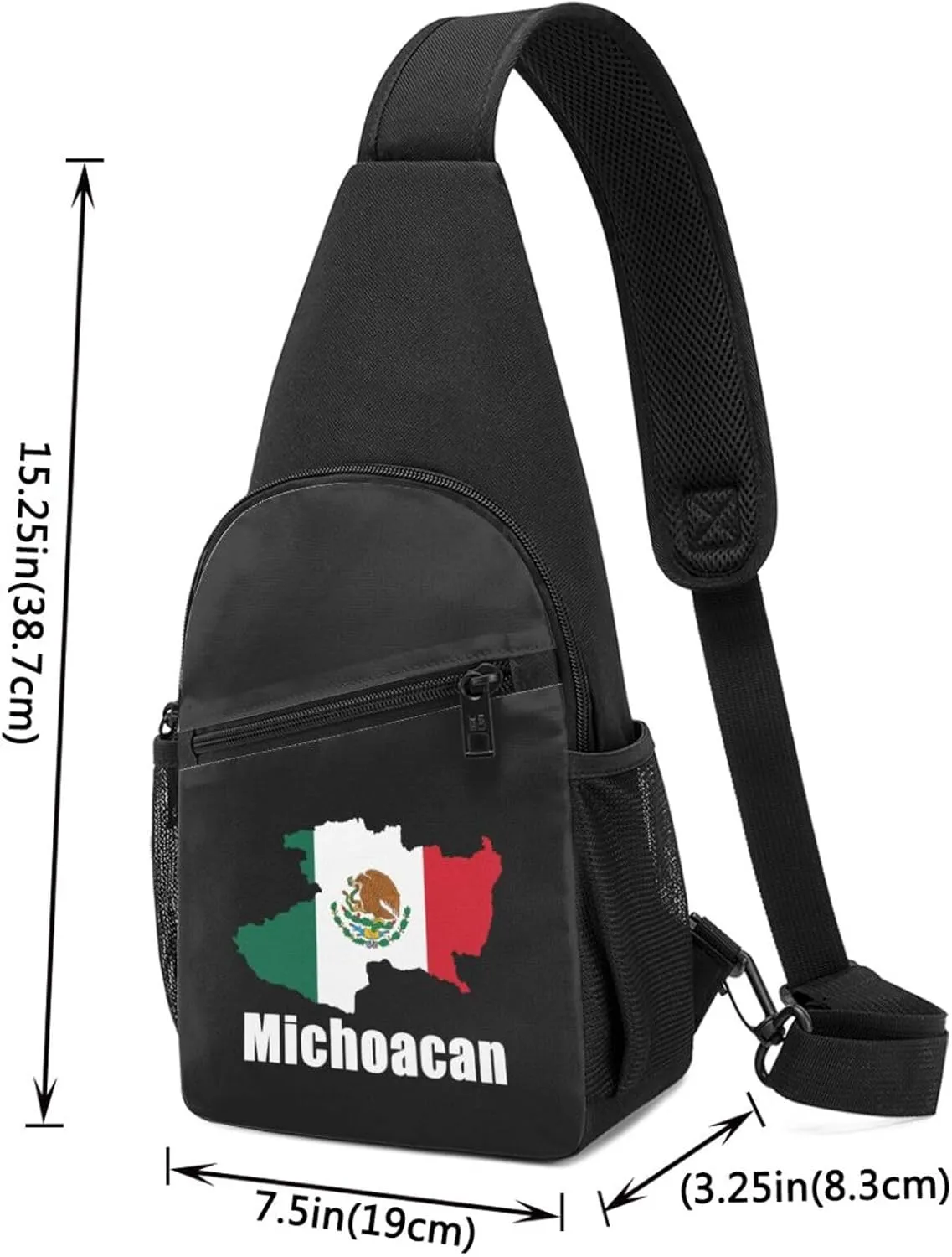 Michoacan Mexico Mexican Map Chest Pack Leisure Shoulder Crossbody Chest Bag
