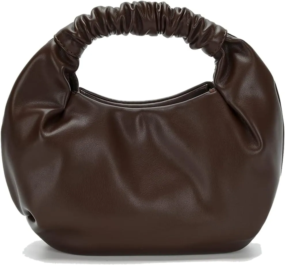Mini Hobo Tote Bags for Women Soft Leather Clutch Purses for Women Cloud-Shaped Top Handle Bags