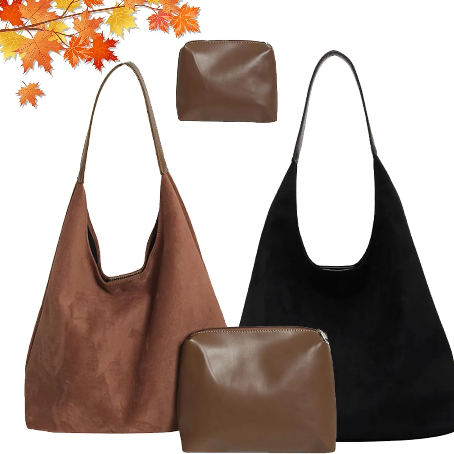 Modavo Suede Tote Bag for Women, Modavo Suede Bag, Suede Shoulder Bag Women's Suede Purse Vintage Top Handle Bag