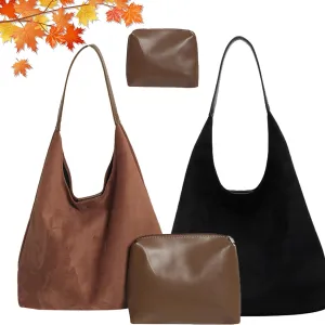 Modavo Suede Tote Bag for Women, Modavo Suede Bag, Suede Shoulder Bag Women's Suede Purse Vintage Top Handle Bag