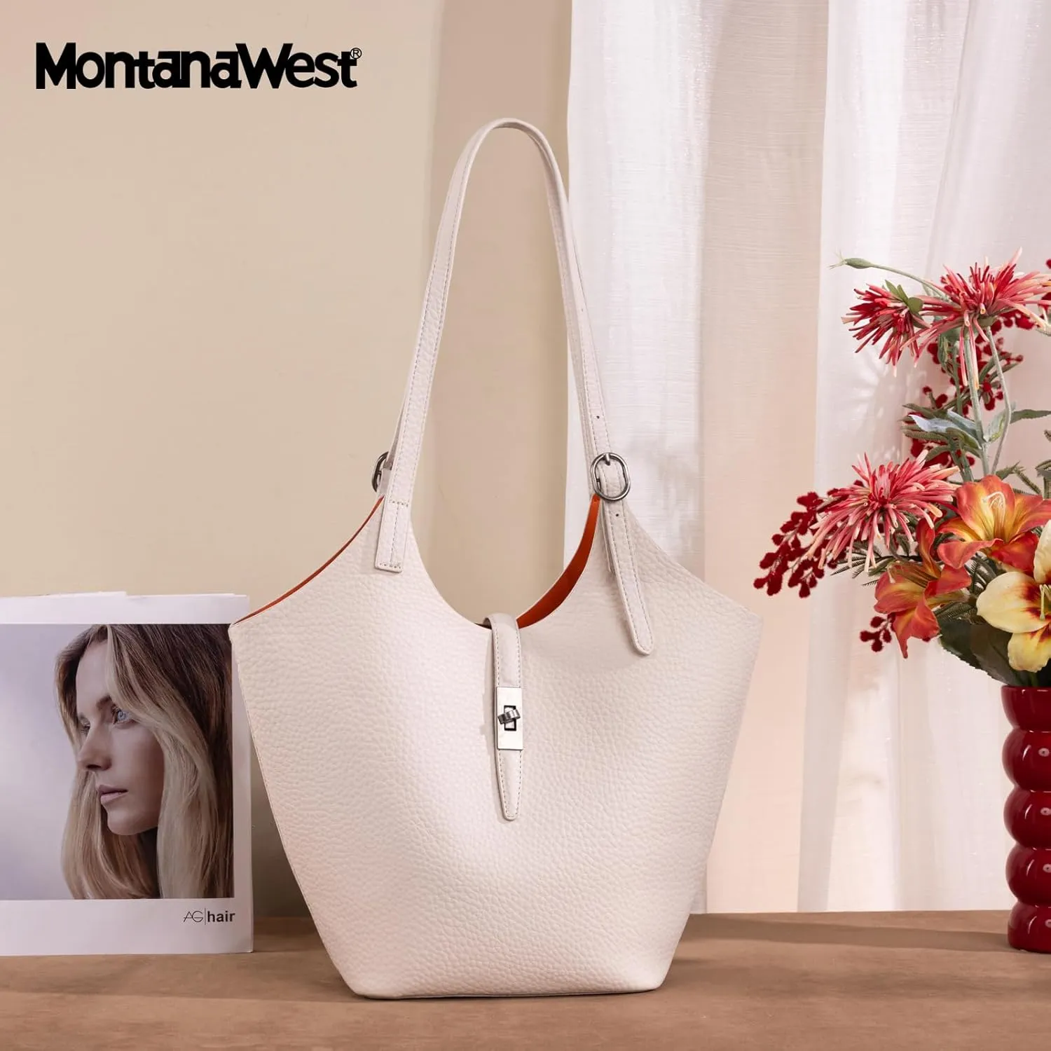 Montana West Hobo Bags for Women Designer Soft PU Leather Shoulder Bag with Detachable Pouch