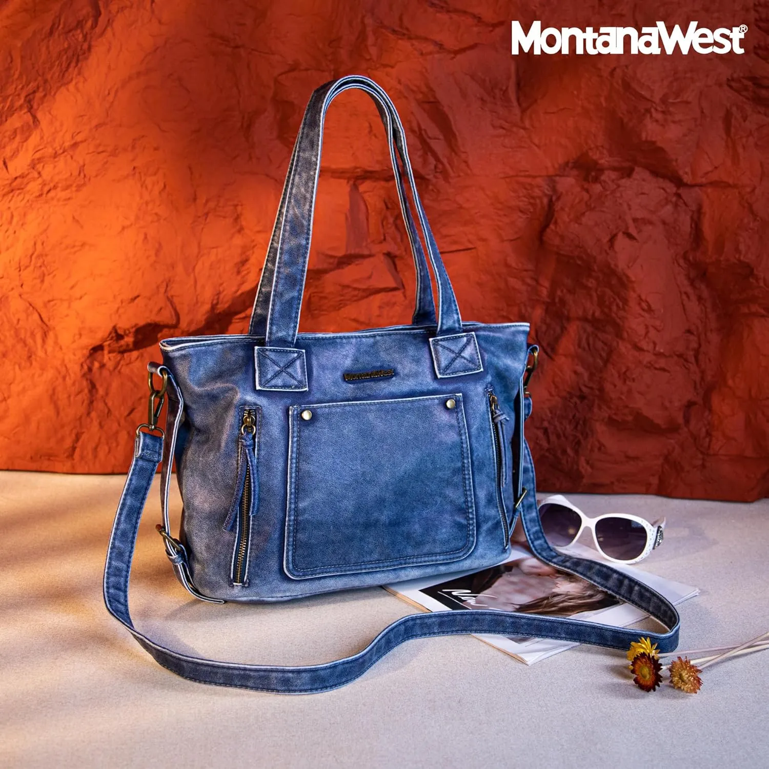 Montana West Washed Leather Hobo Bags for Women Roomy Handbags with Crossbody Strap