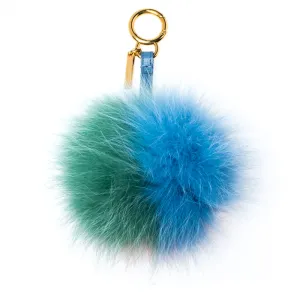 Multicolor Fox Fur Pom Pom Bag Charm