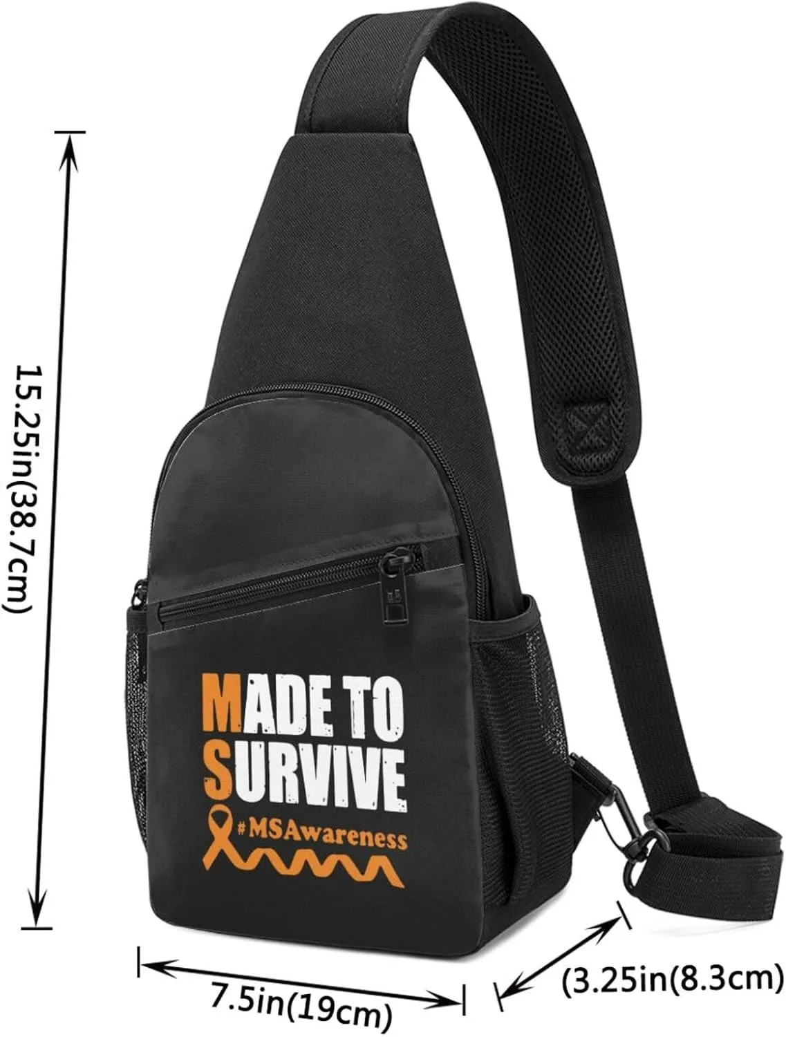 Multiple Sclerosis Awareness Chest Pack Leisure Shoulder Crossbody Chest Bag