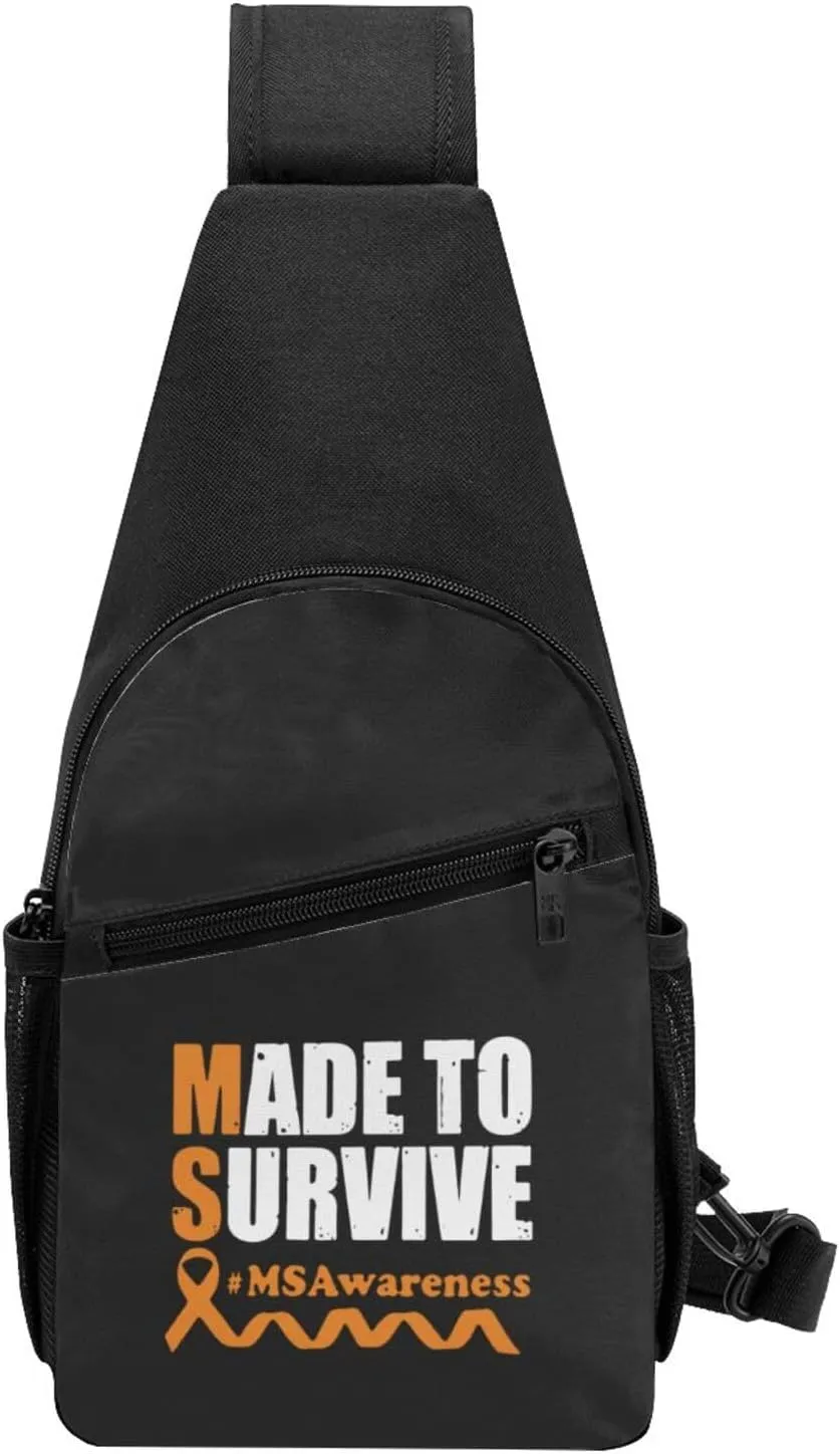 Multiple Sclerosis Awareness Chest Pack Leisure Shoulder Crossbody Chest Bag