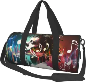 music 1 Printed Sports Gym Bag for Men Women Foldable Duffel Bag Carry On Weekender Bag for Travel Sports