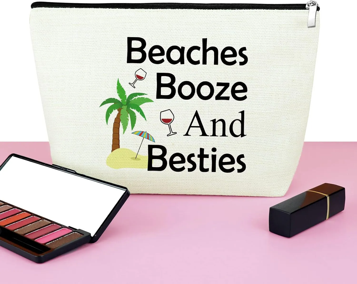 Mxrymvu 3PCS Beach Makeup Bag Beach Lover Gifts Summer Vacation Cosmetic Bag Seaside Pouch for Friend Daughter Birthday Christmas Graduation Present for Sister Travel Pouch
