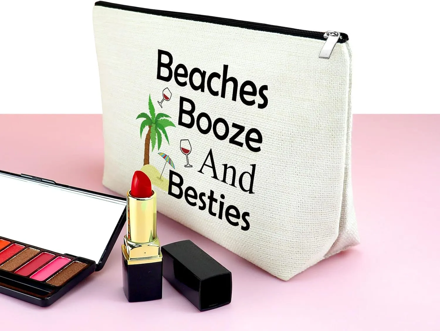 Mxrymvu 3PCS Beach Makeup Bag Beach Lover Gifts Summer Vacation Cosmetic Bag Seaside Pouch for Friend Daughter Birthday Christmas Graduation Present for Sister Travel Pouch