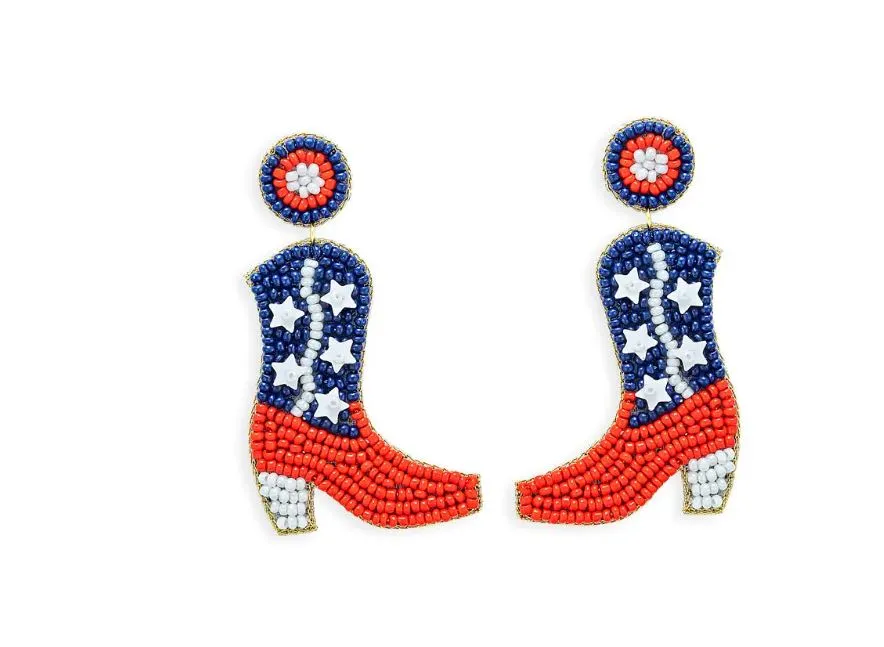 Myra Bag Star Boots Beaded Earrings S-10168