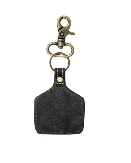 Myra Prickly Pear Blooms Hand-Tooled Key Fob S-7539