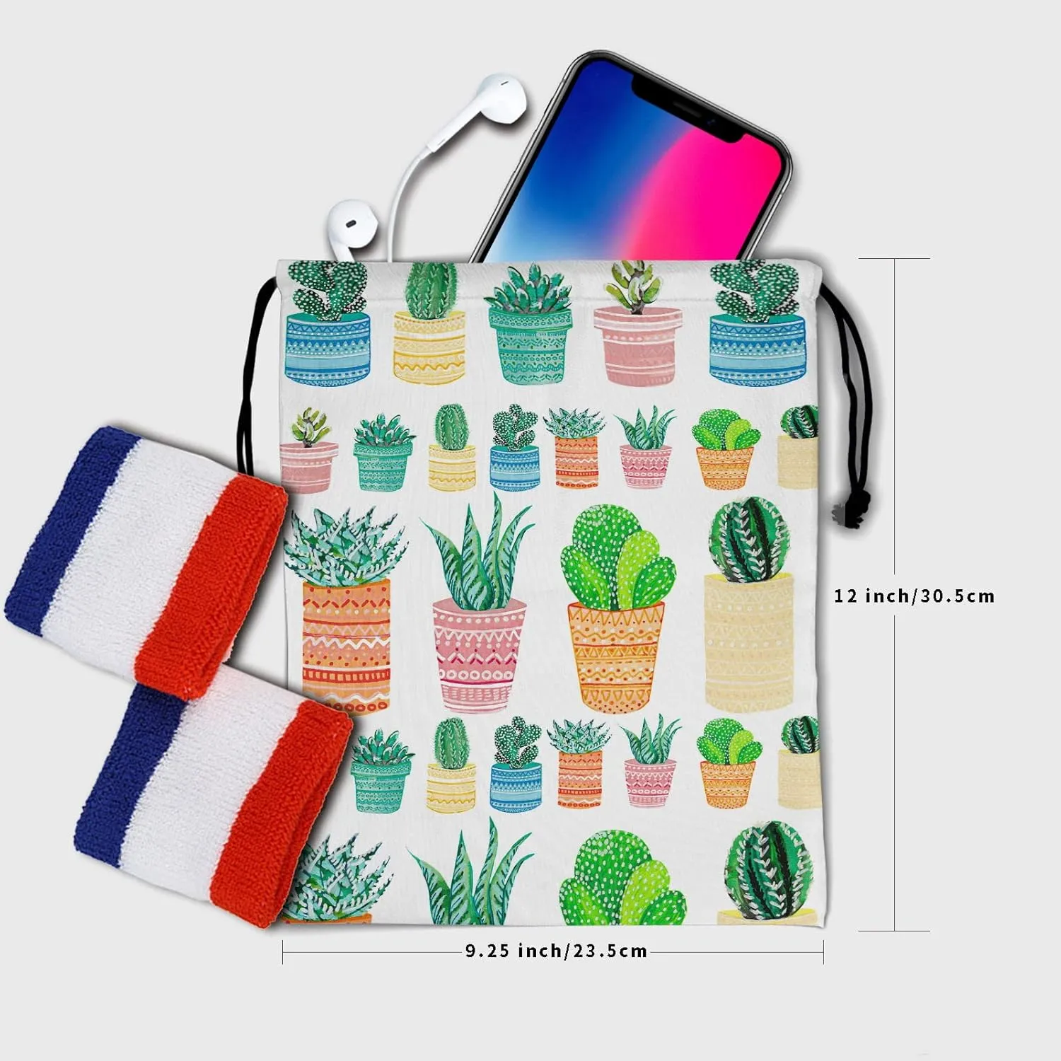 Nerxy Leaf Grip Bags for Gymnastics Tropical Leaves Grip Bag Botanical Drawstring Storage Bags
