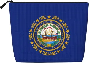 New Hampshire state flag print Cute Travel Toiletry Bag Makeup Bag Organizer Pouch,Travel Size Toiletries Bag for Women