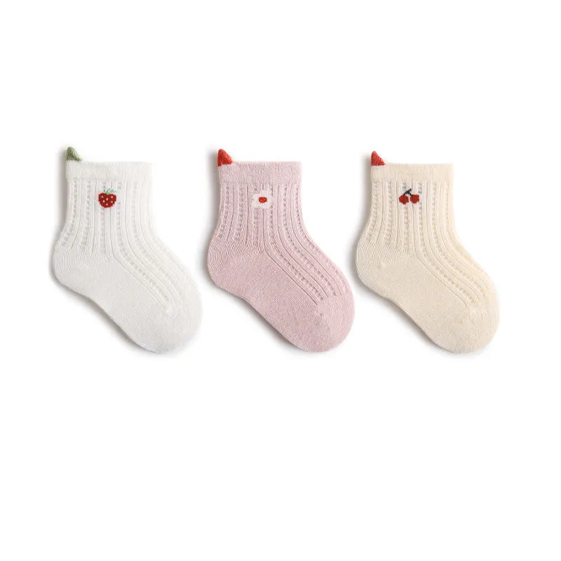 Newborn baby socks spring and summer new thin boys and girls mesh baby socks loose boneless mid-tube socks