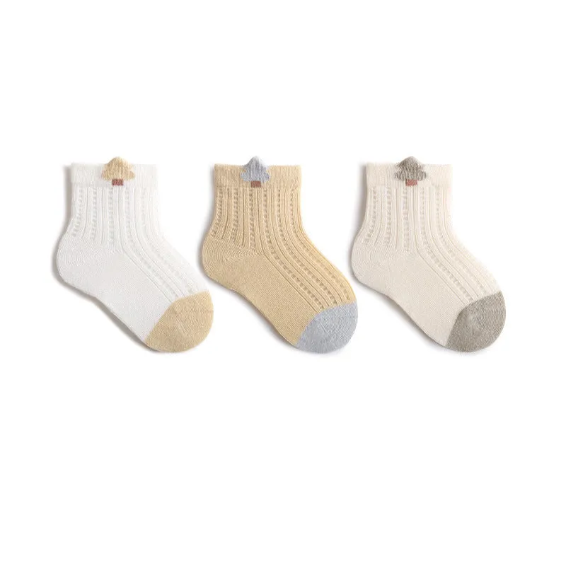 Newborn baby socks spring and summer new thin boys and girls mesh baby socks loose boneless mid-tube socks