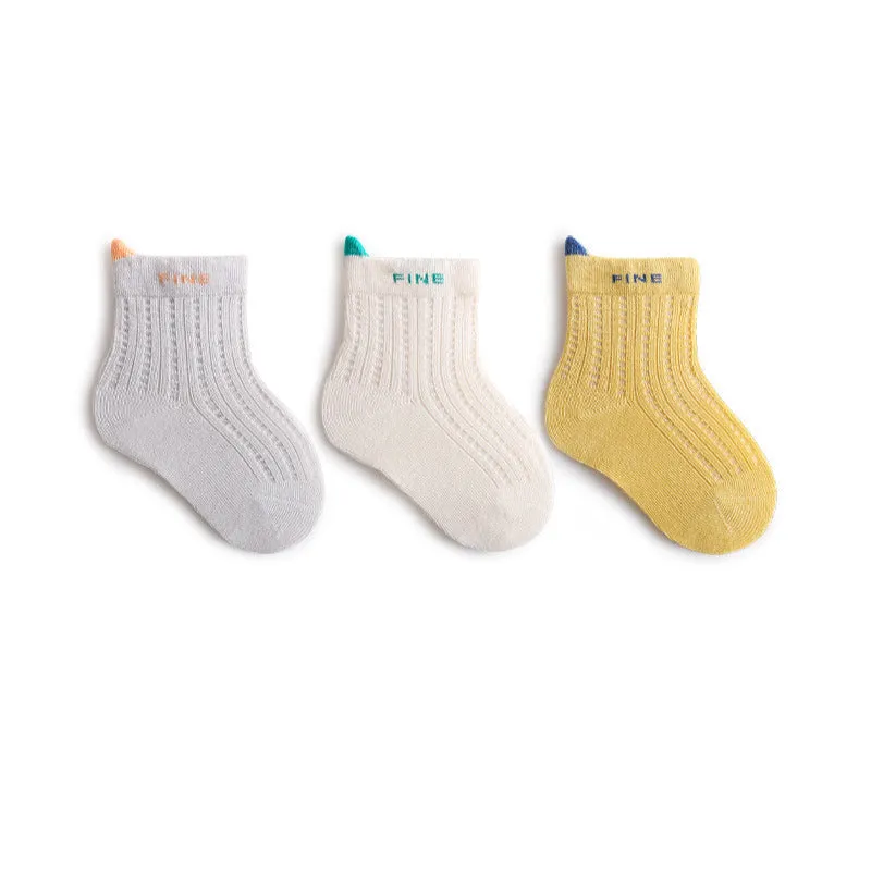 Newborn baby socks spring and summer new thin boys and girls mesh baby socks loose boneless mid-tube socks