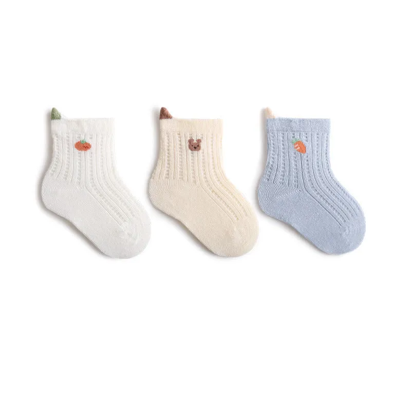Newborn baby socks spring and summer new thin boys and girls mesh baby socks loose boneless mid-tube socks