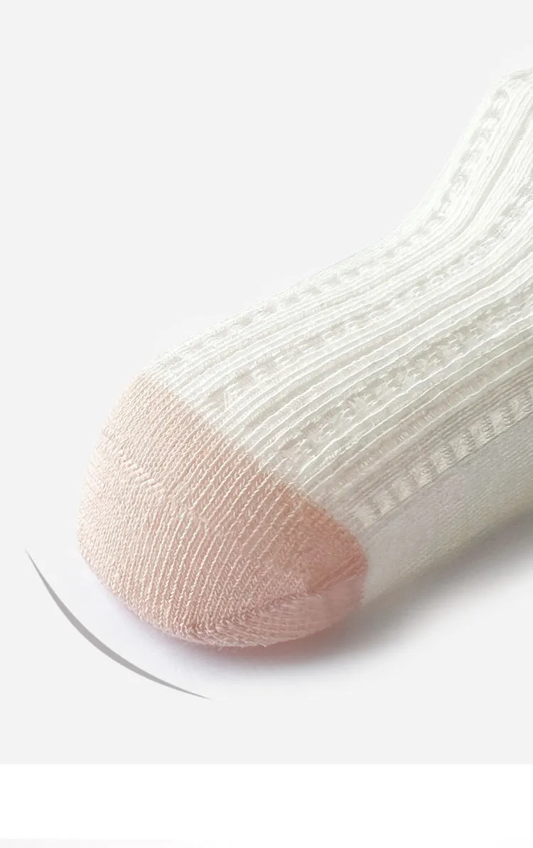 Newborn baby socks spring and summer new thin boys and girls mesh baby socks loose boneless mid-tube socks