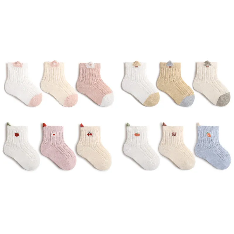 Newborn baby socks spring and summer new thin boys and girls mesh baby socks loose boneless mid-tube socks