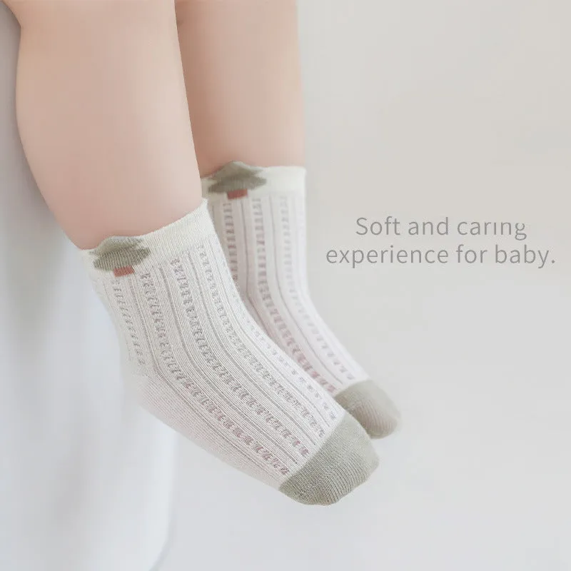 Newborn baby socks spring and summer new thin boys and girls mesh baby socks loose boneless mid-tube socks