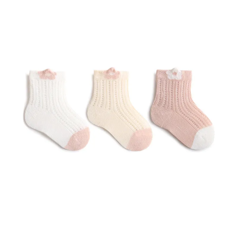 Newborn baby socks spring and summer new thin boys and girls mesh baby socks loose boneless mid-tube socks