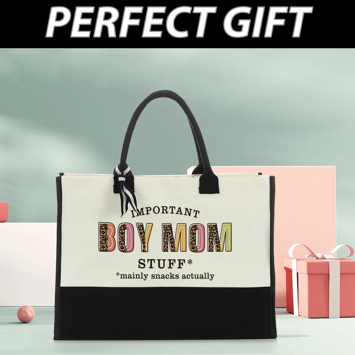NISTOMISU Grandma Nana Mimi Granny Aunt Mama Gifts for Women Mom Tote Bag Beach Bag Canvas Travel Shopping Bag Mothers Day