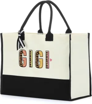NISTOMISU Grandma Nana Mommy Grammy Aunt Mama Gifts for Women Mom Tote Bag Beach Bag Canvas Travel Shopping Bag Mothers Day
