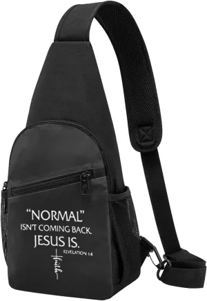 Normal Isn't Coming Back But Jesus is Revelation 14 Chest Pack Leisure Shoulder Crossbody Chest Bag