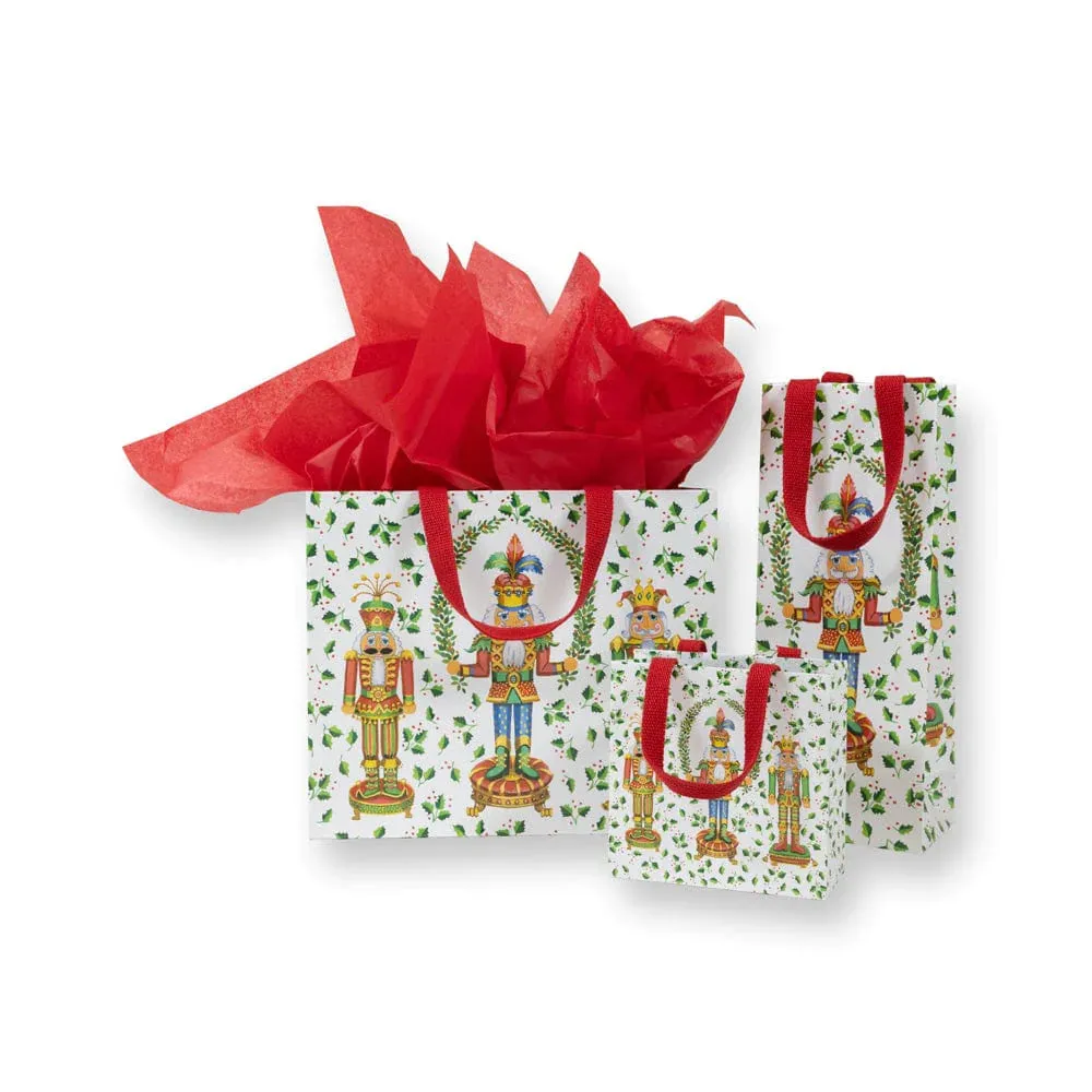 Nutcracker Christmas White Gift Bag